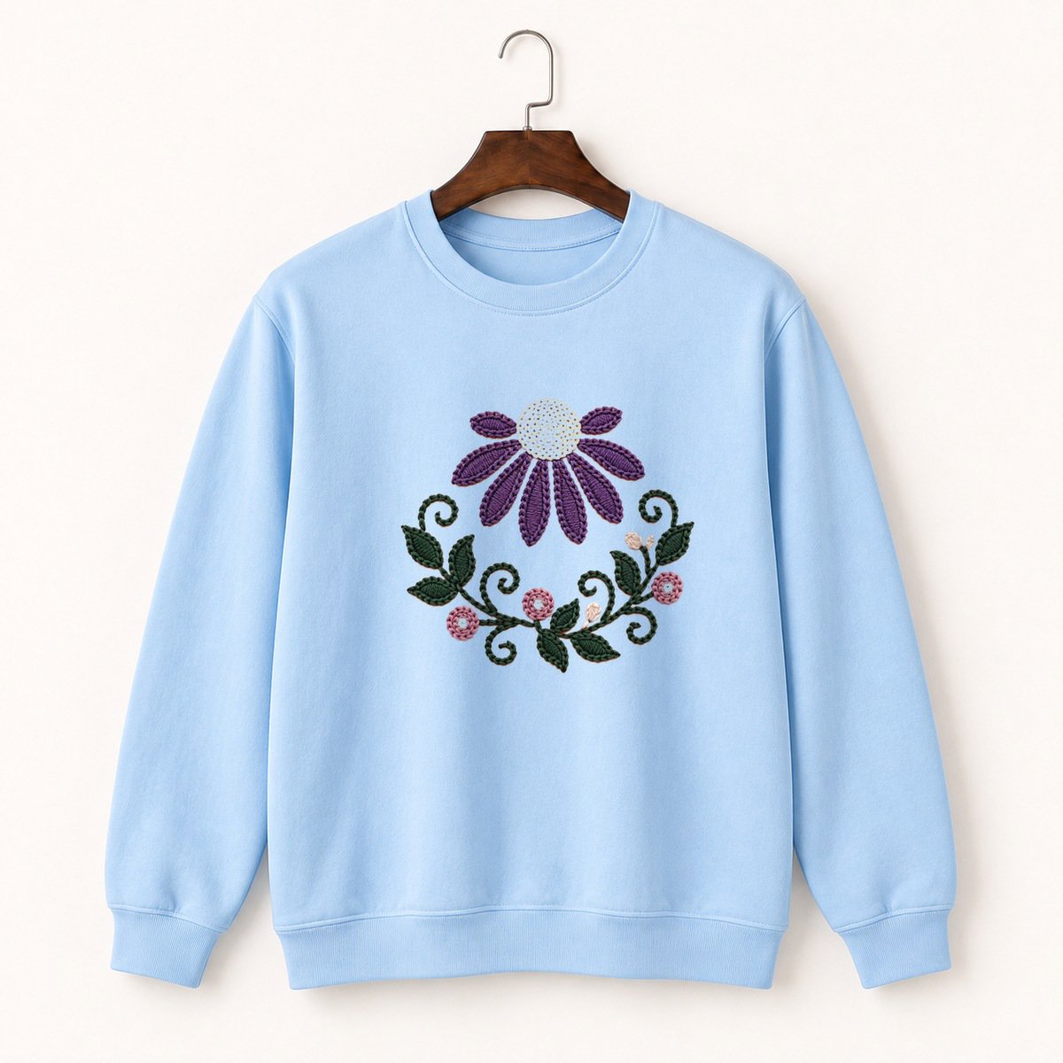 Purple Coneflower Crewneck Sweatshirt 1