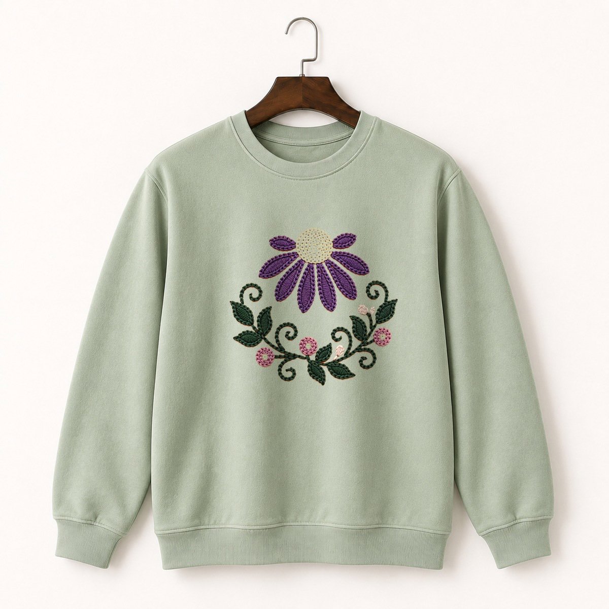 Purple Coneflower Crewneck Sweatshirt 2