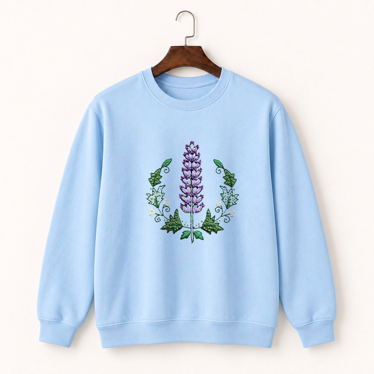 Lavender Sprig Crewneck Sweatshirt 1