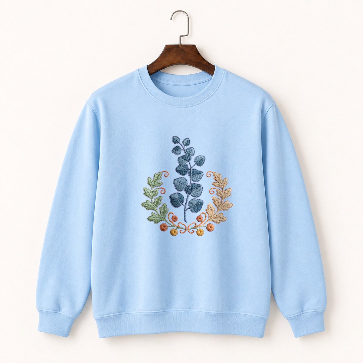 Eucalyptus Branch Crewneck Sweatshirt 1