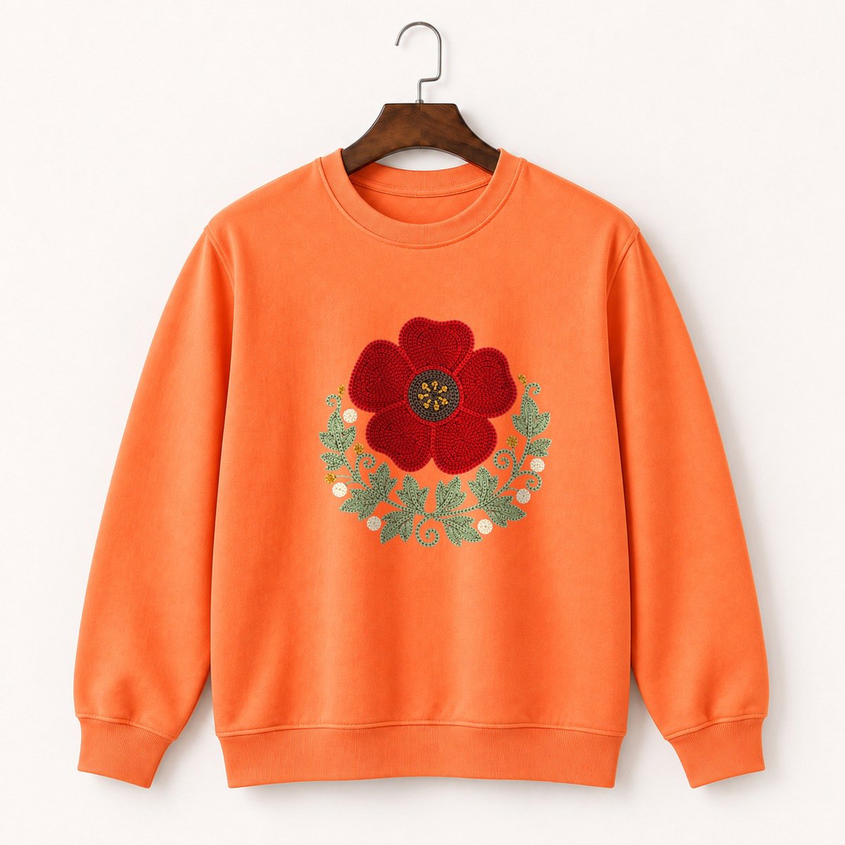 Poppy Flower Crewneck Sweatshirt 3