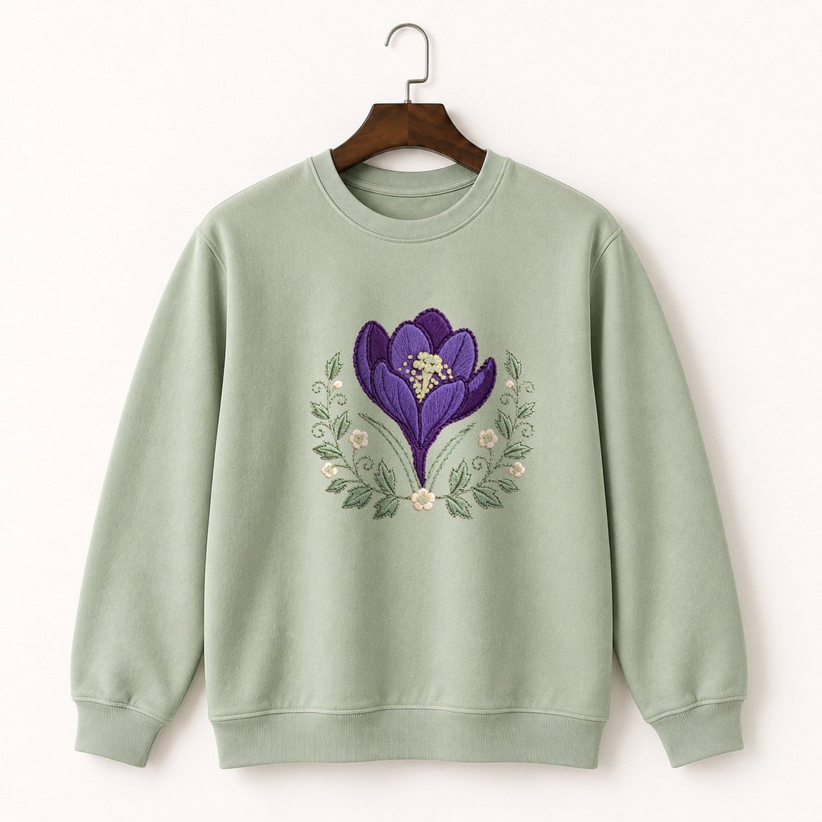 Crocus Flower Crewneck Sweatshirt 2