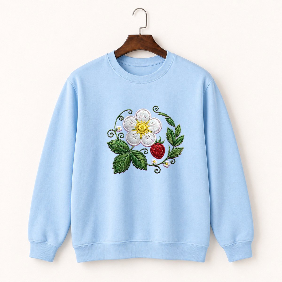 Wild Strawberry Flower Crewneck Sweatshirt 1