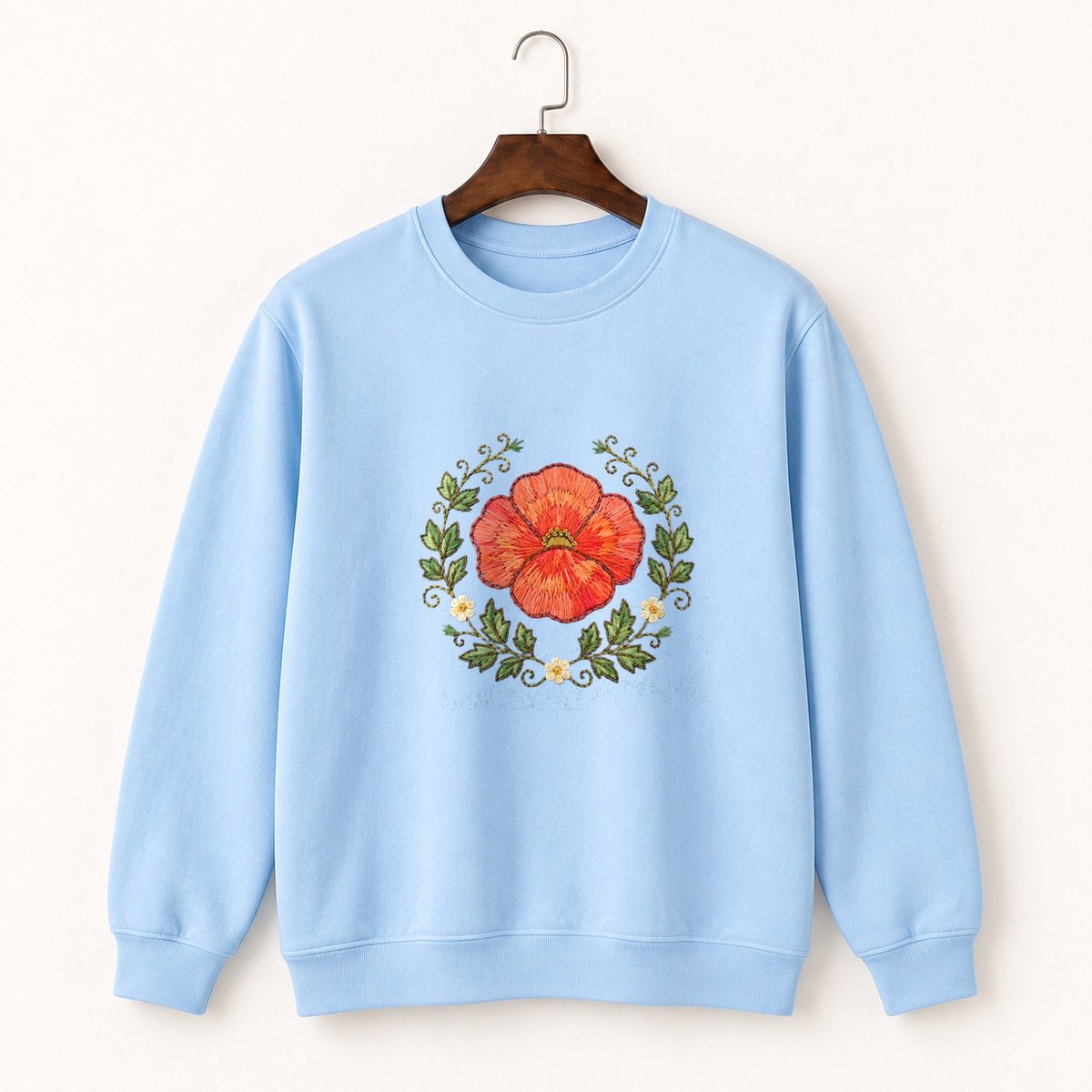 Poppy Flower Crewneck Sweatshirt 1