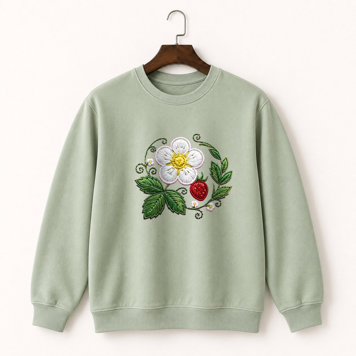 Wild Strawberry Flower Crewneck Sweatshirt 2