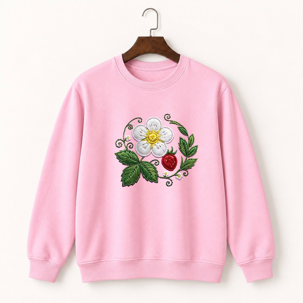 Wild Strawberry Flower Crewneck Sweatshirt 4