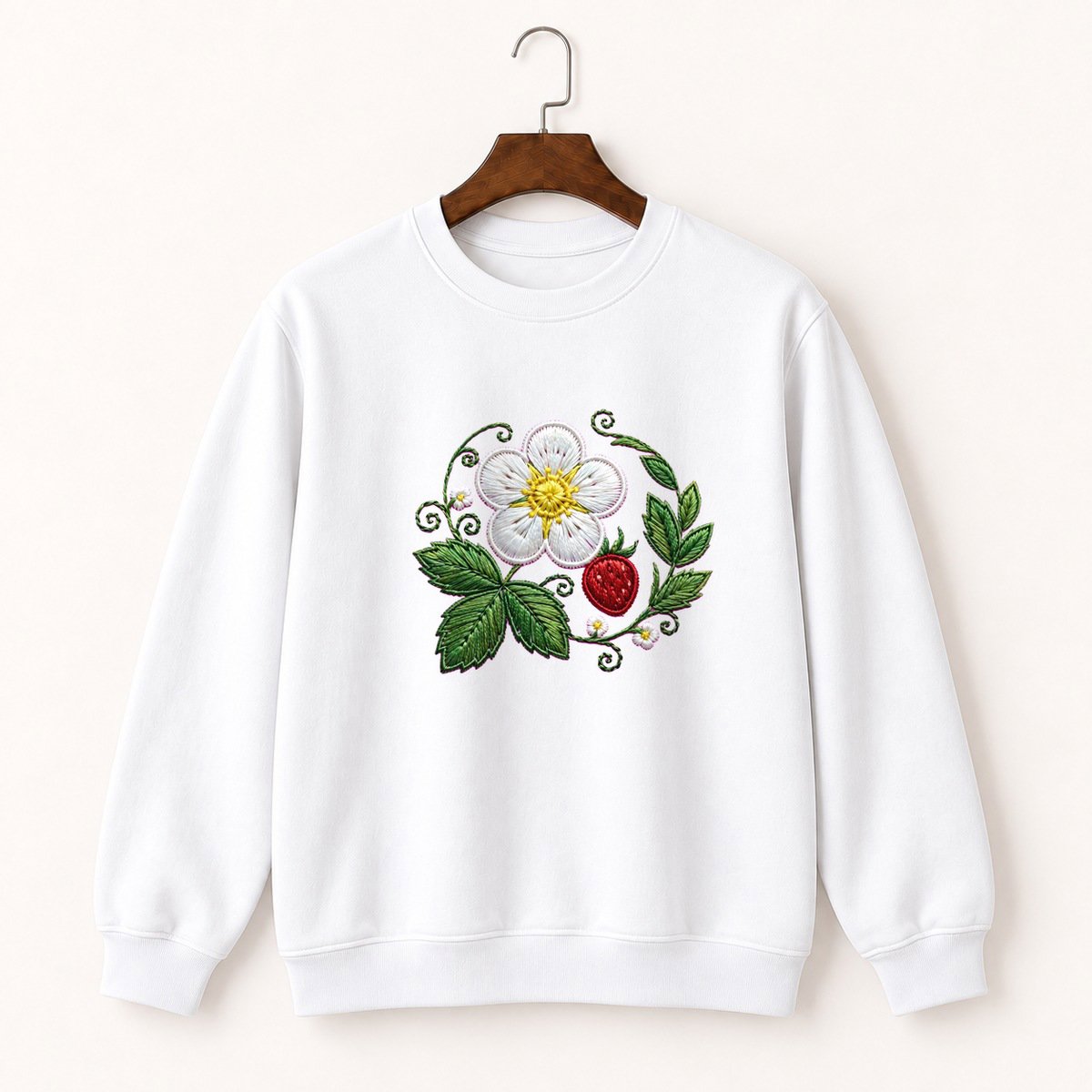 Wild Strawberry Flower Crewneck Sweatshirt 5