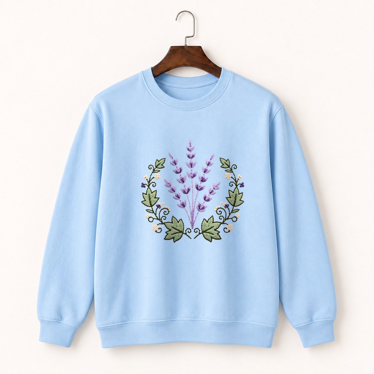 Lavender Flower Crewneck Sweatshirt 1