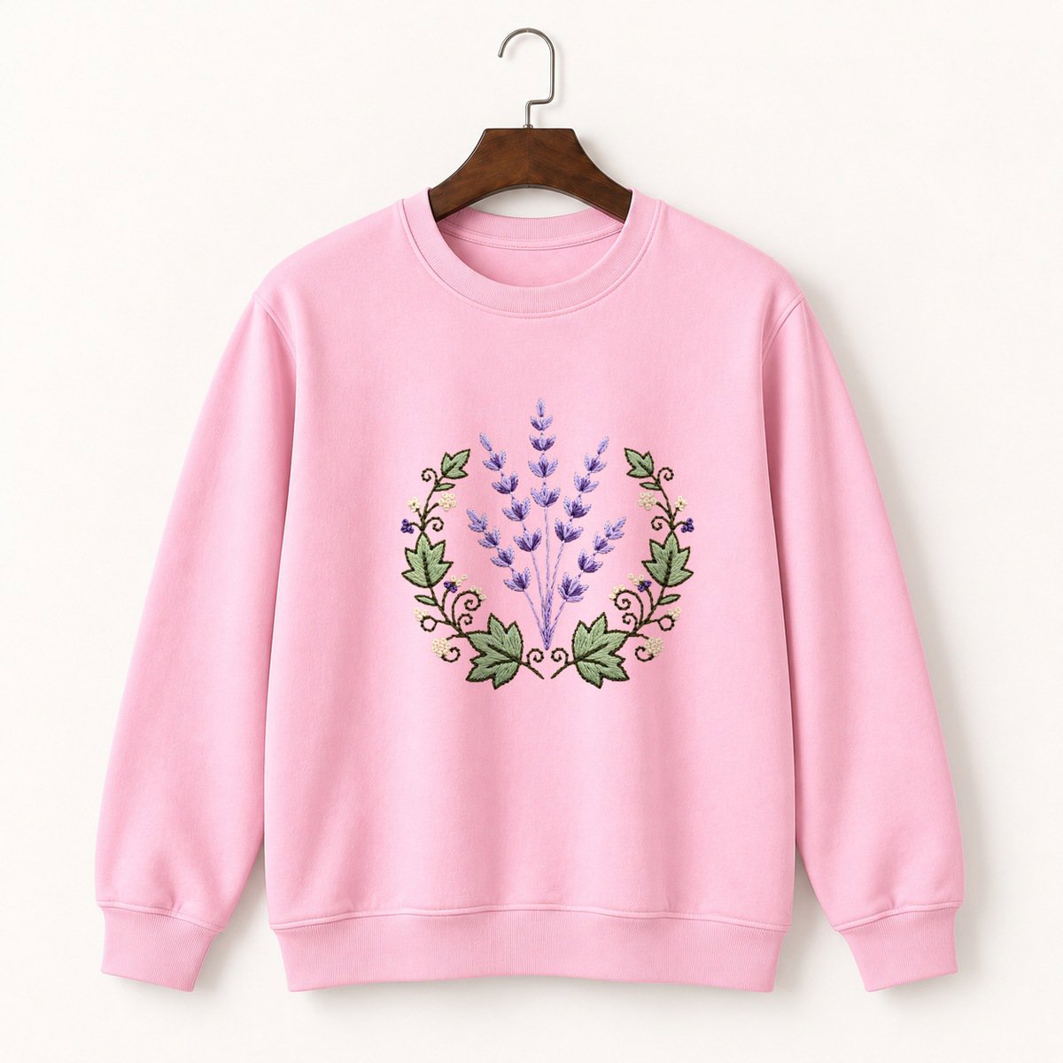 Lavender Flower Crewneck Sweatshirt 4