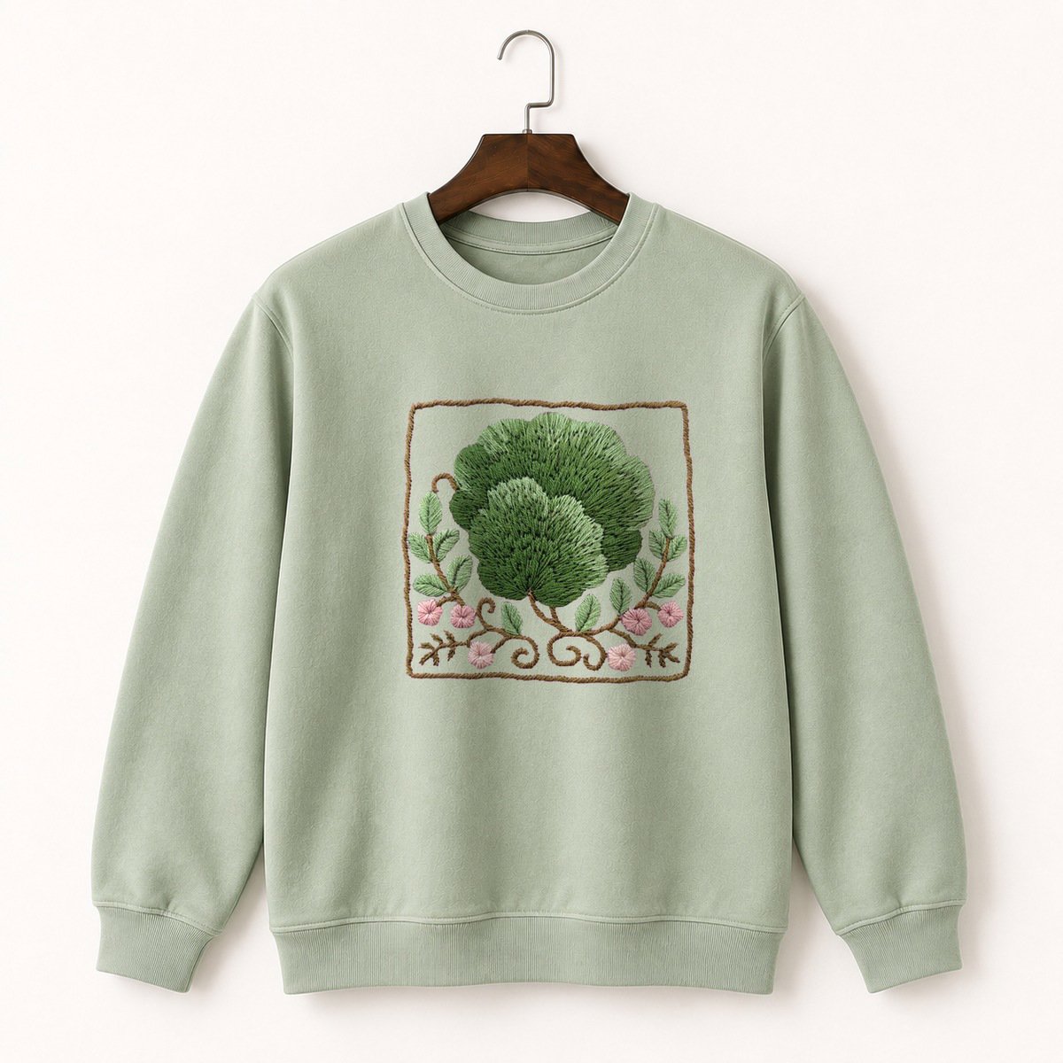 Woodland Moss Crewneck Sweatshirt 2
