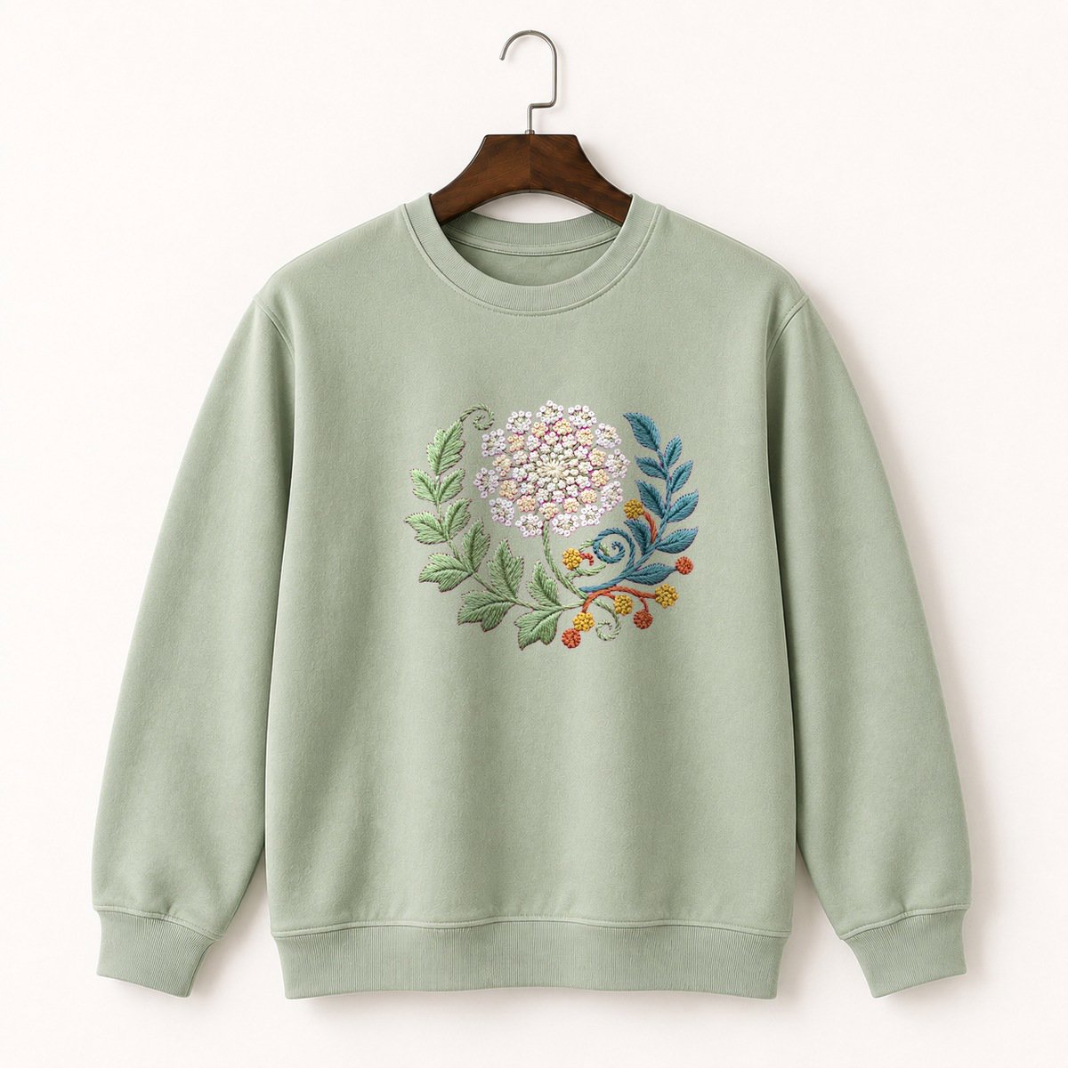 Queen Anne's Lace Flower Crewneck Sweatshirt 2