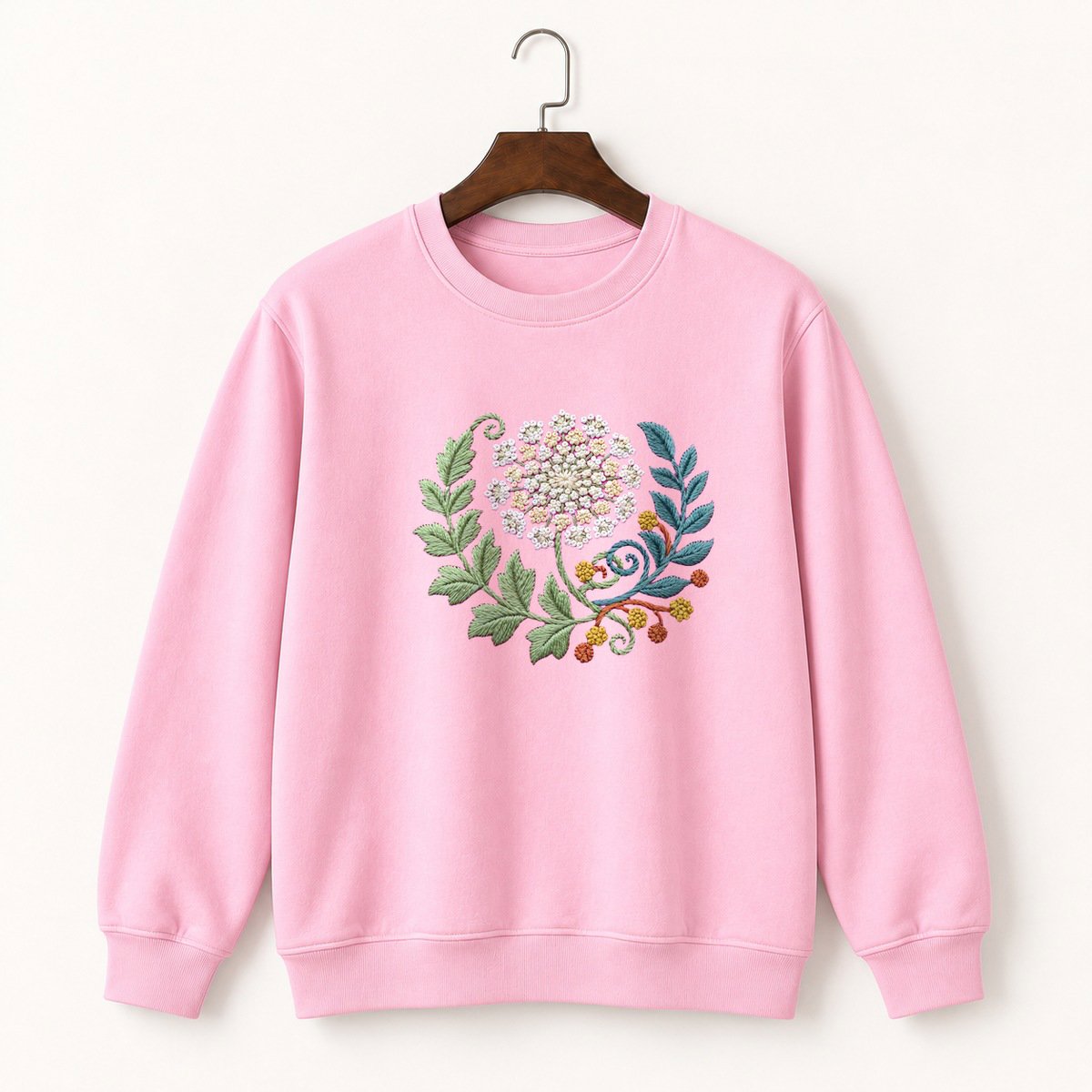 Queen Anne's Lace Flower Crewneck Sweatshirt 4