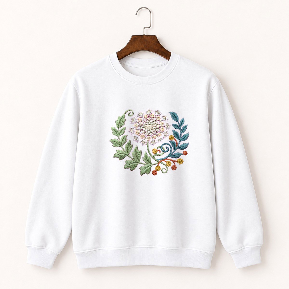 Queen Anne's Lace Flower Crewneck Sweatshirt 5
