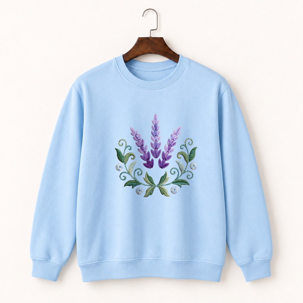 Lavender Flower Crewneck Sweatshirt 1