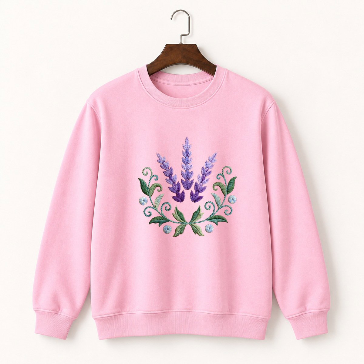 Lavender Flower Crewneck Sweatshirt 4