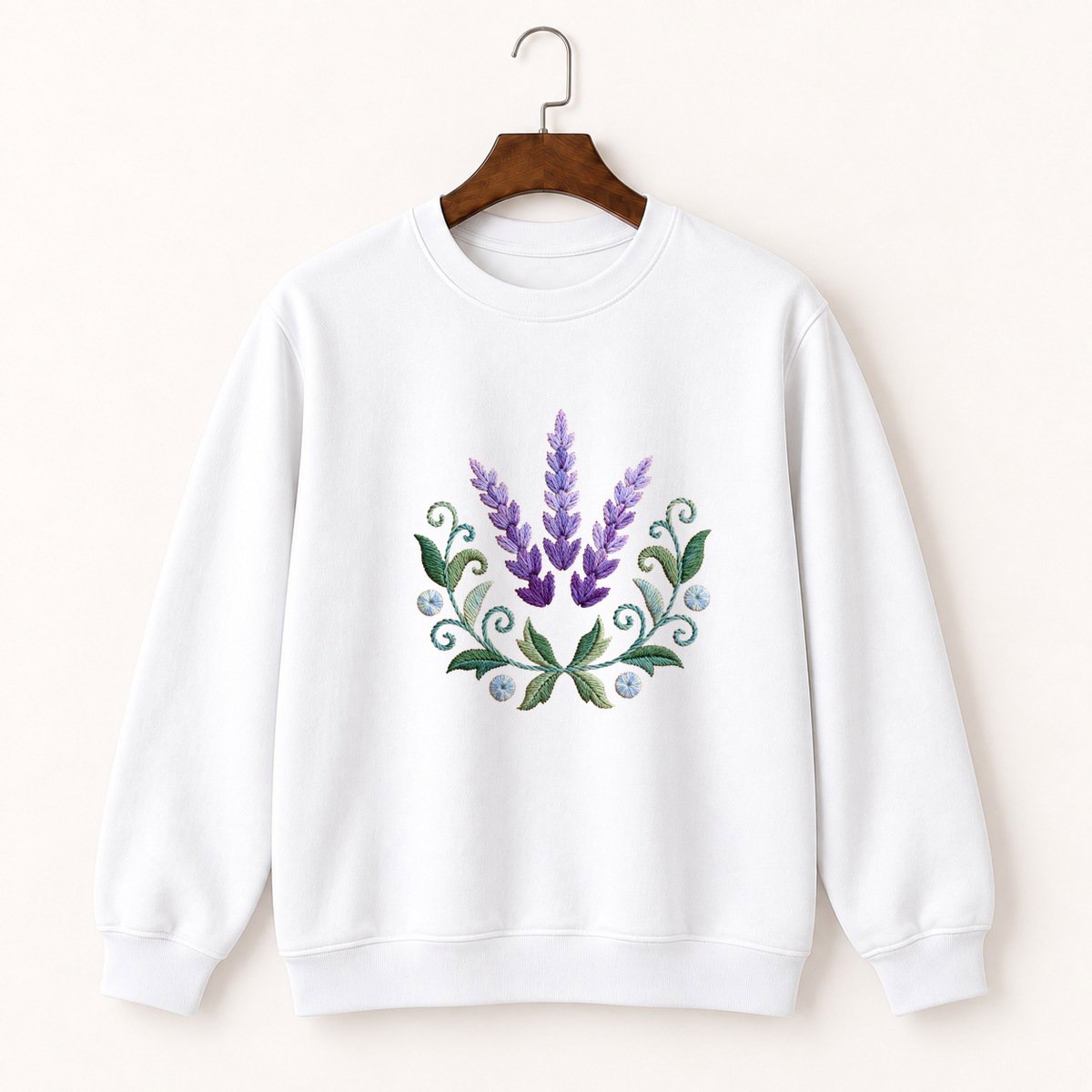 Lavender Flower Crewneck Sweatshirt 5