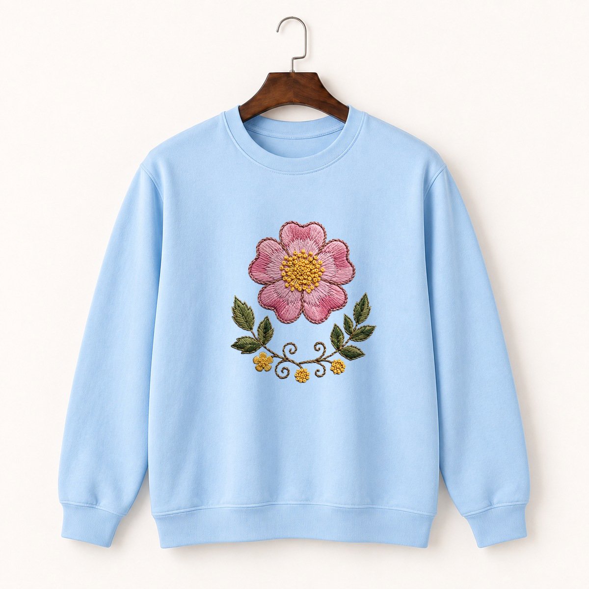 Wild Rose Flower Crewneck Sweatshirt 1
