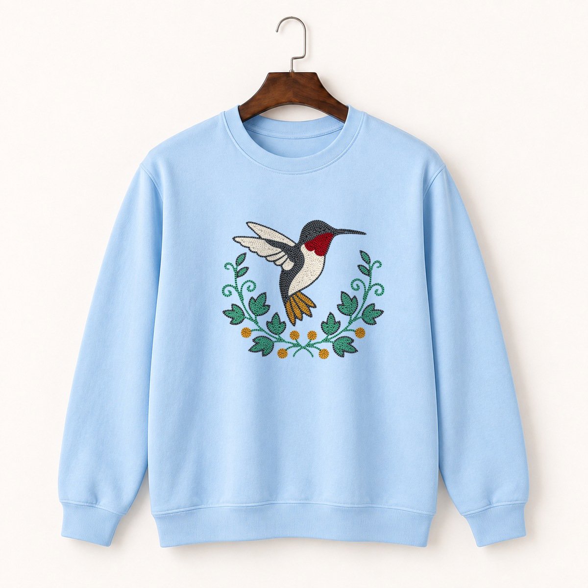 Ruby-Throated Hummingbird Crewneck Sweatshirt 1