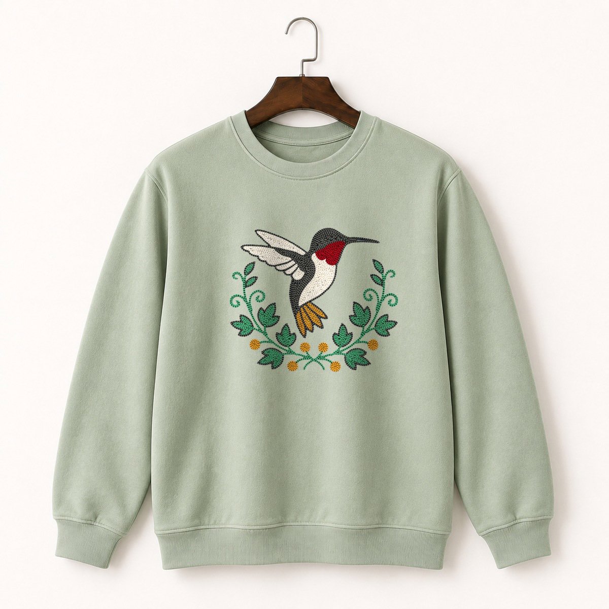 Ruby-Throated Hummingbird Crewneck Sweatshirt 2