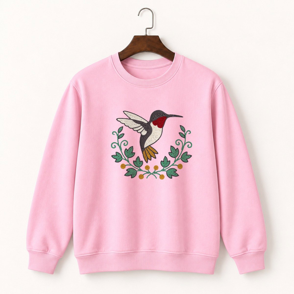 Ruby-Throated Hummingbird Crewneck Sweatshirt 4