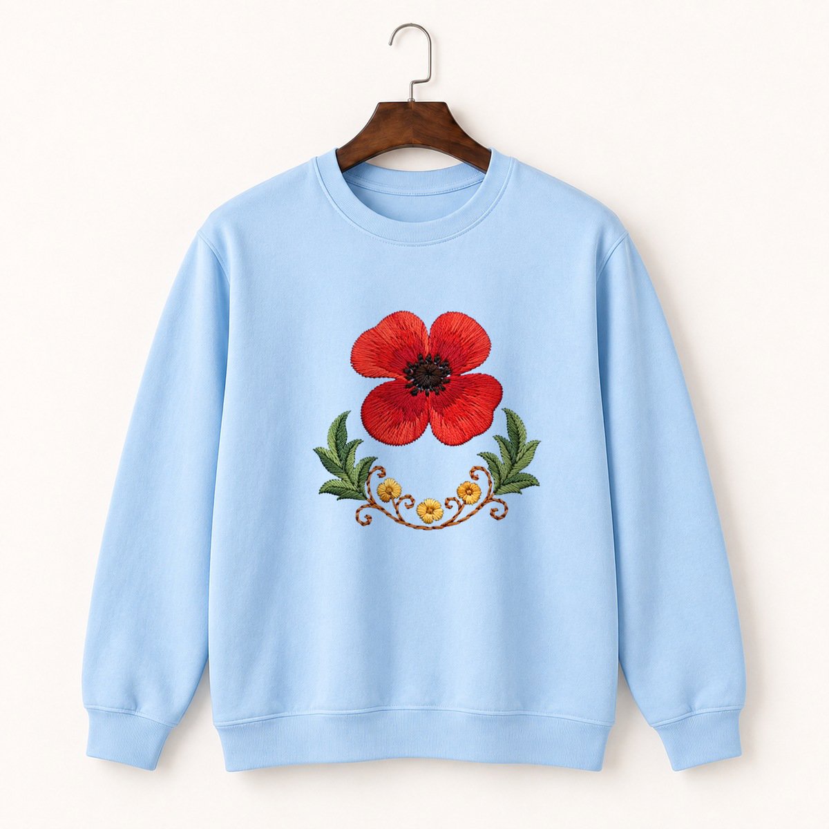 Poppy Flower Crewneck Sweatshirt 1