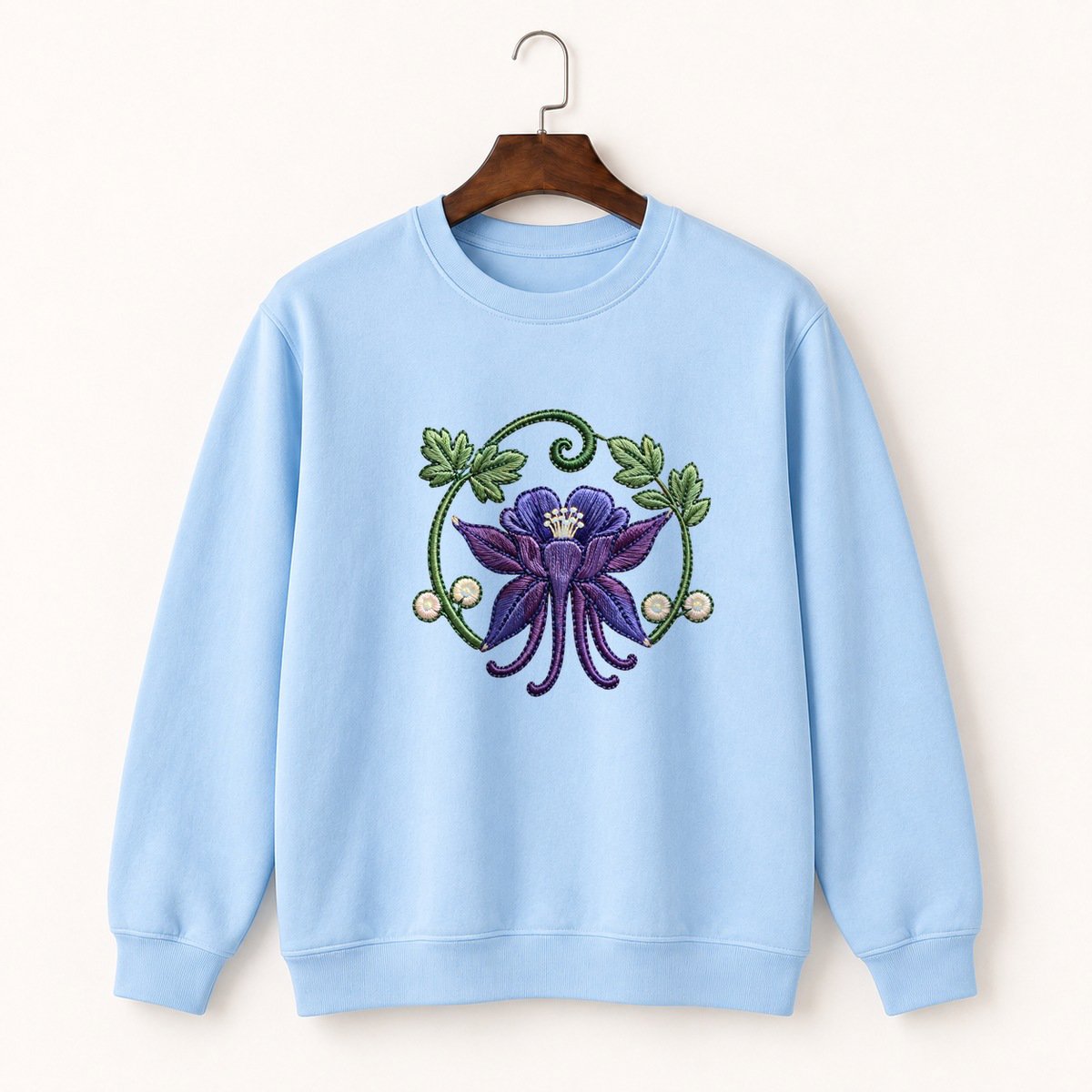 Columbine Flower Crewneck Sweatshirt 1