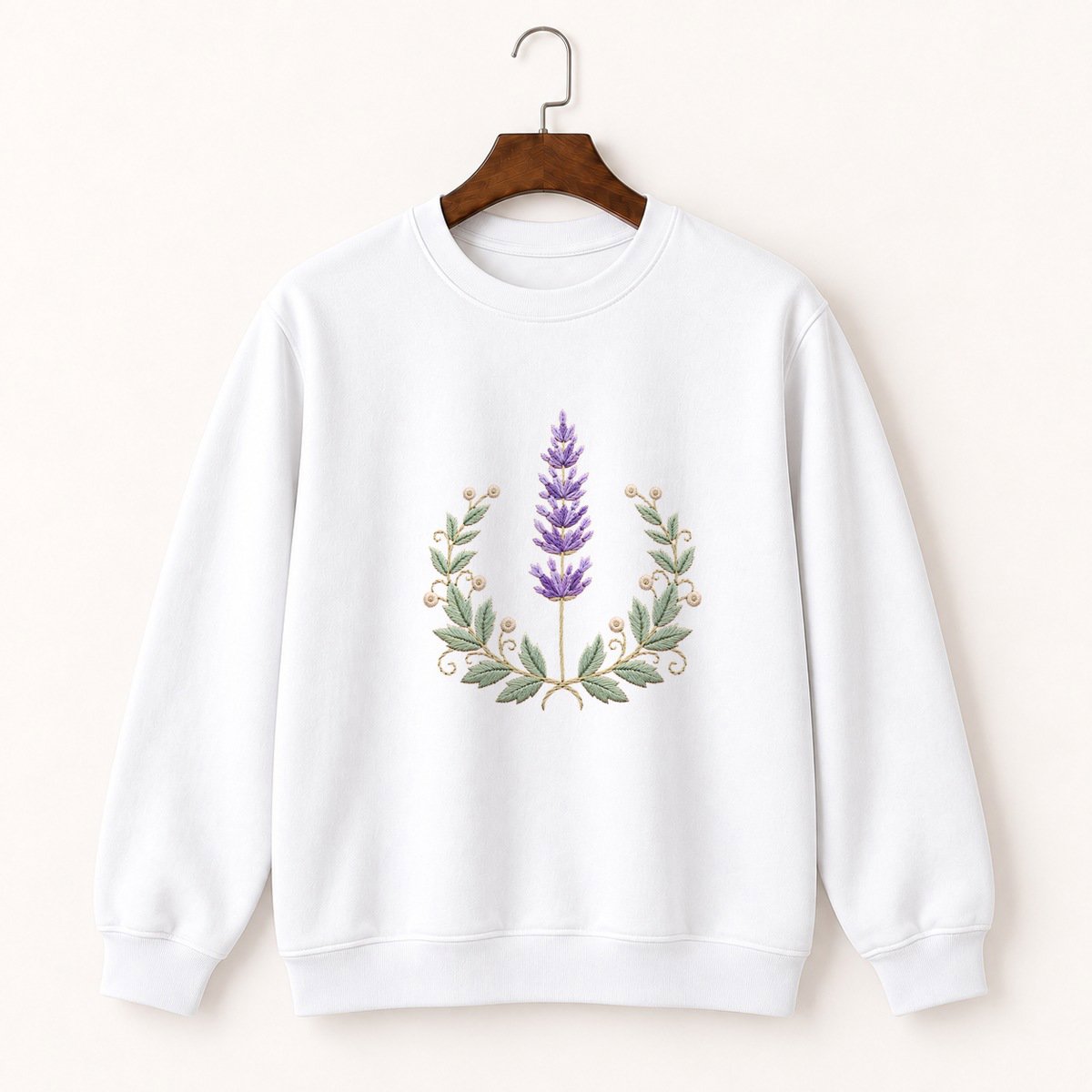 Lavender Flower Crewneck Sweatshirt 5