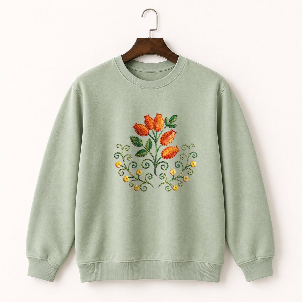 Rose Hip Branch Crewneck Sweatshirt 2