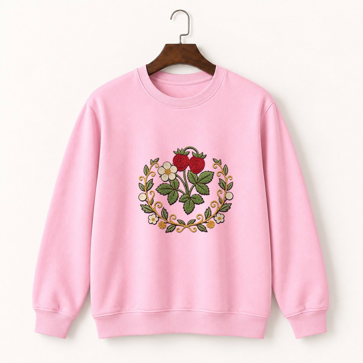 Wild Strawberry Plant Crewneck Sweatshirt 4