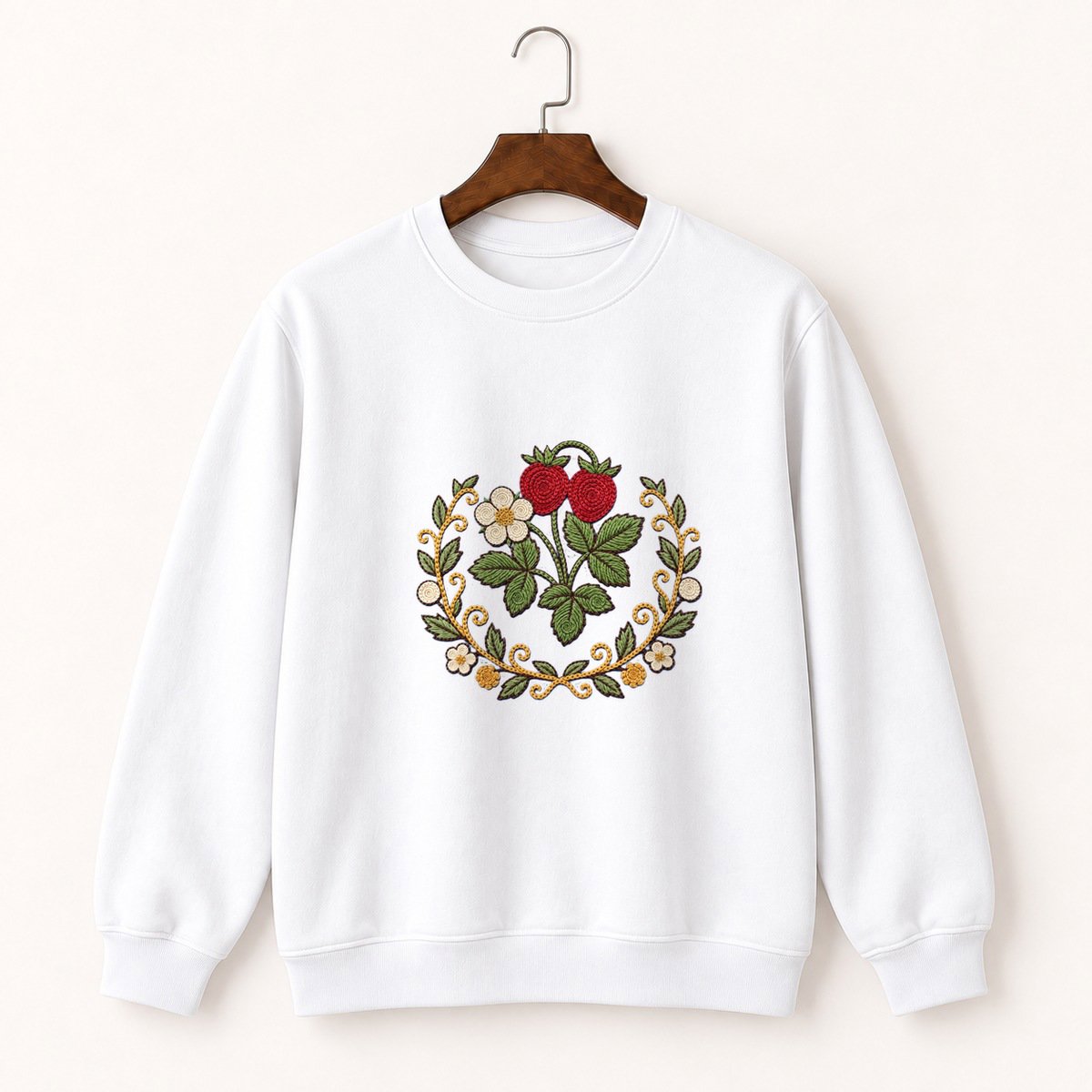Wild Strawberry Plant Crewneck Sweatshirt 5
