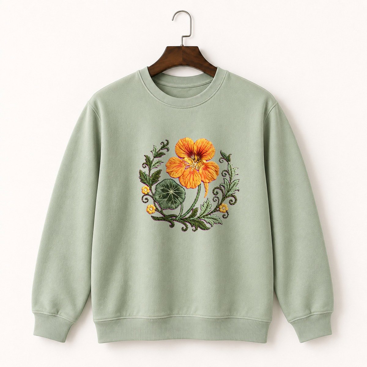 Nasturtium Flower Crewneck Sweatshirt 2