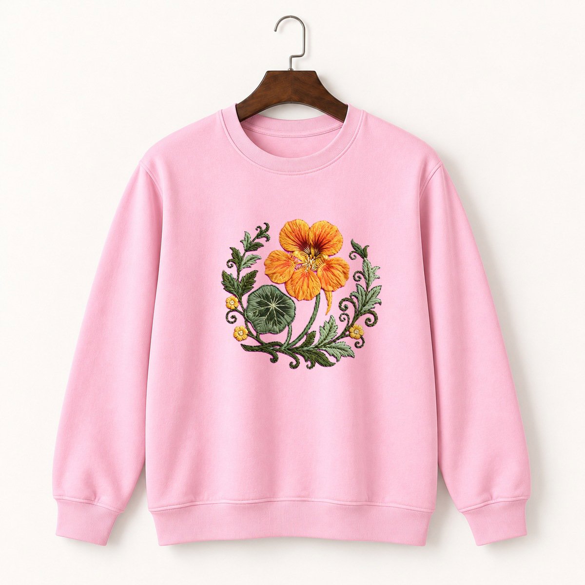 Nasturtium Flower Crewneck Sweatshirt 4