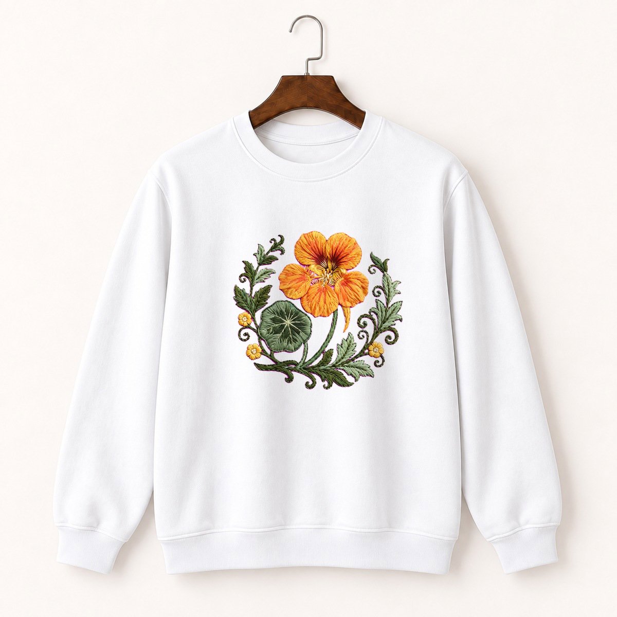 Nasturtium Flower Crewneck Sweatshirt 5