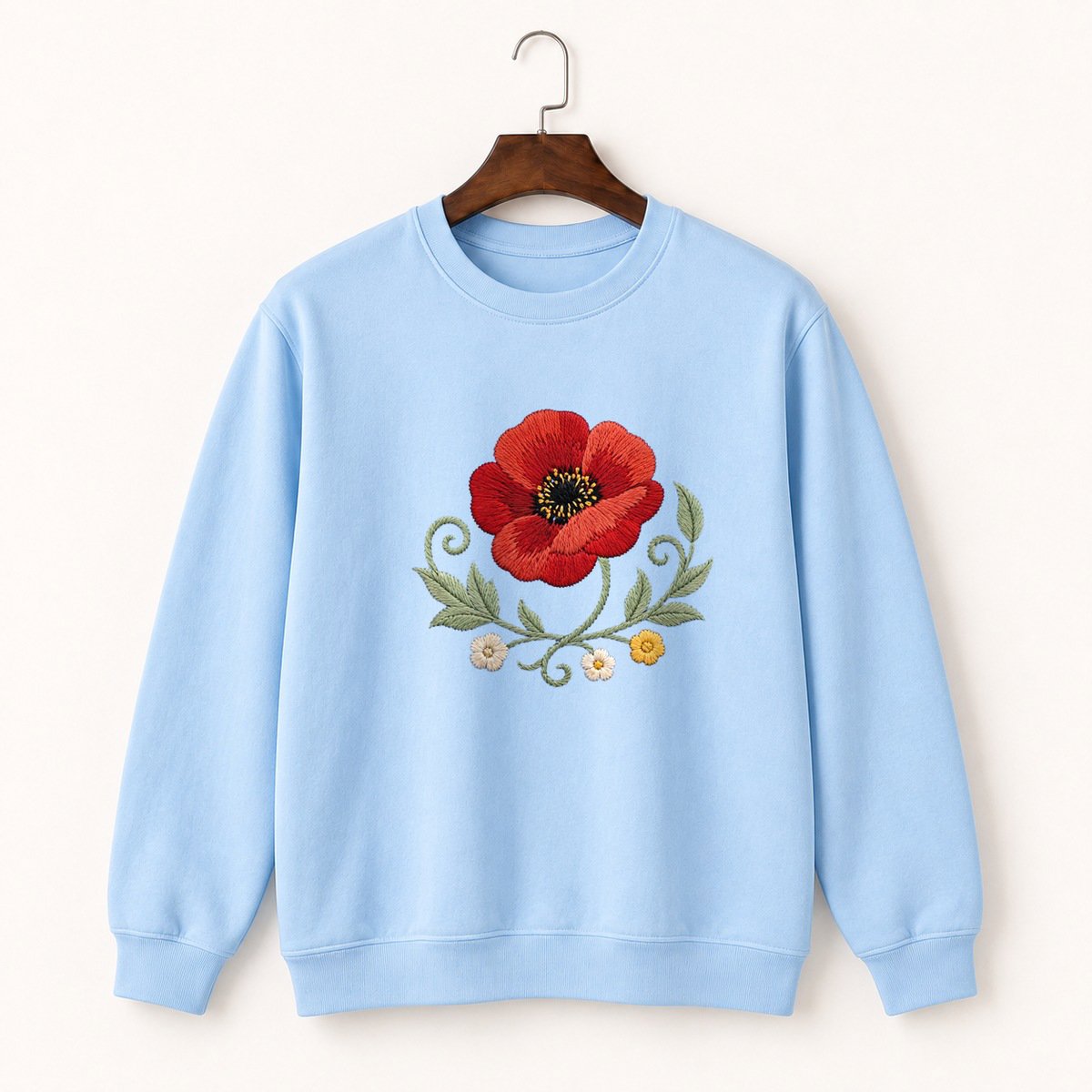 Poppy Flower Crewneck Sweatshirt 1