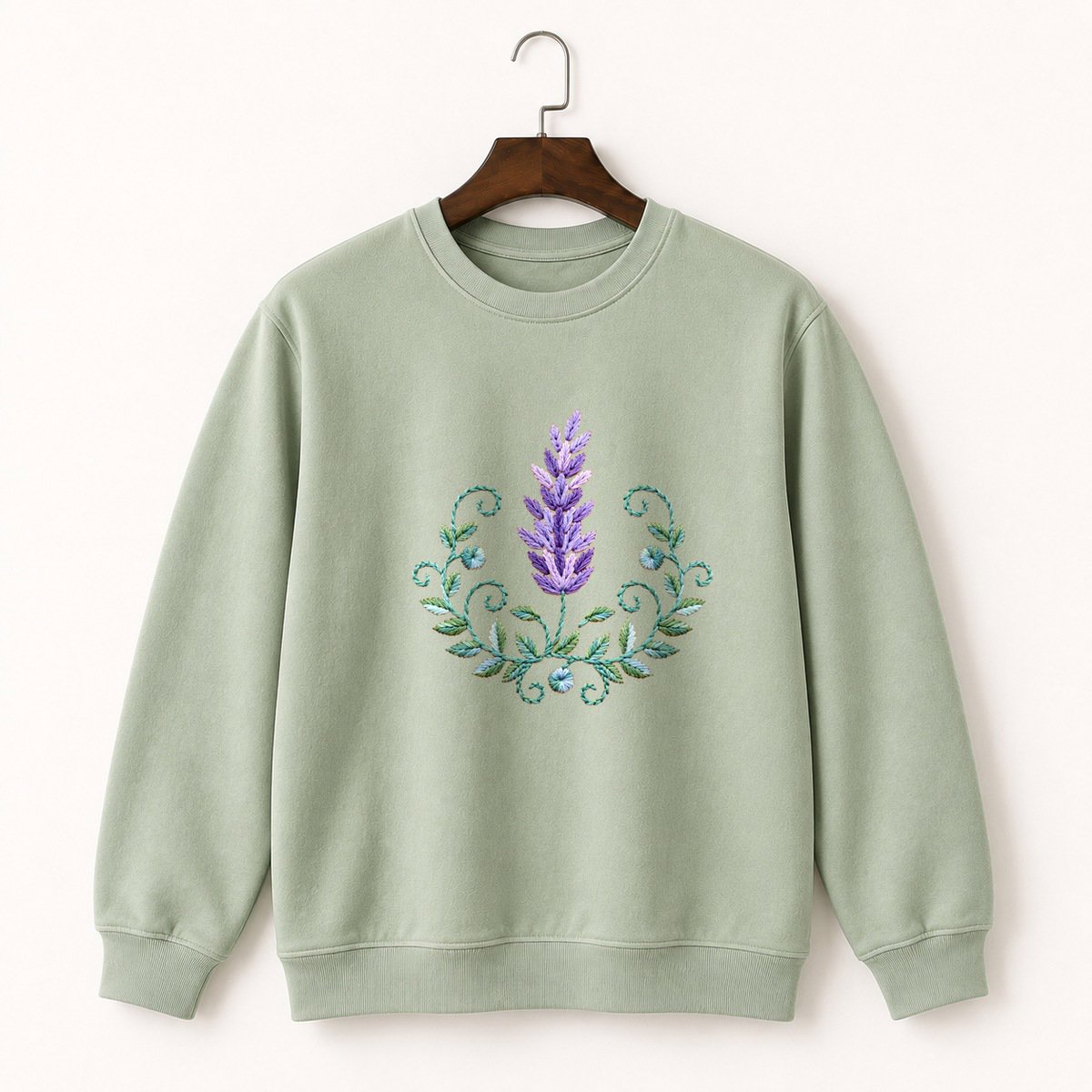 Lavender Flower Crewneck Sweatshirt 2