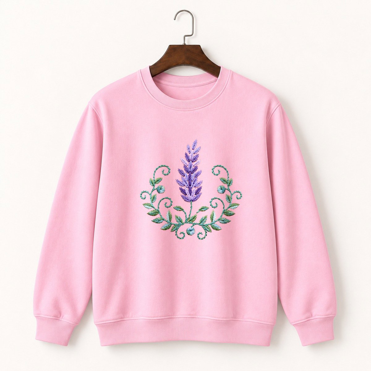 Lavender Flower Crewneck Sweatshirt 4