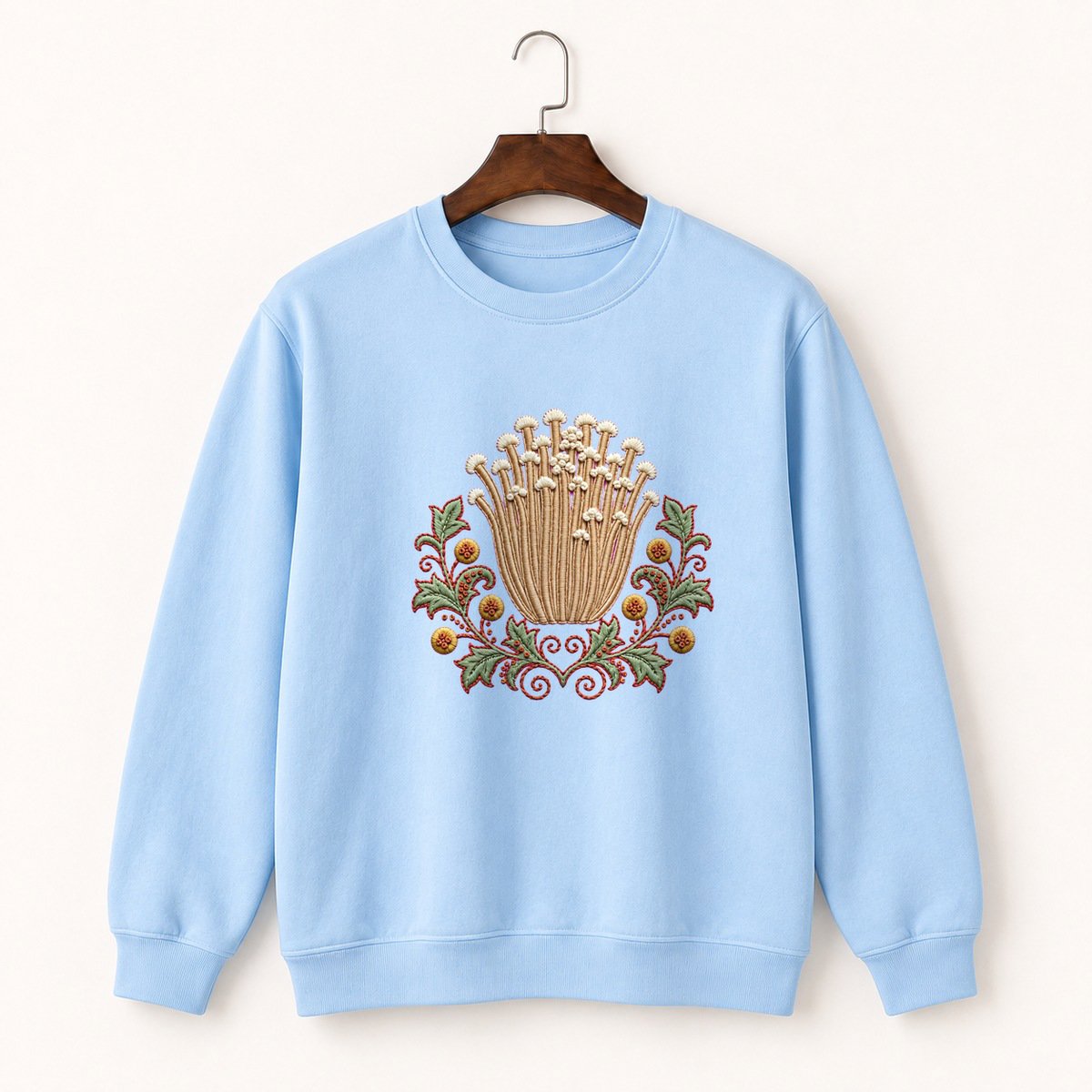 Enoki Mushroom Crewneck Sweatshirt 1