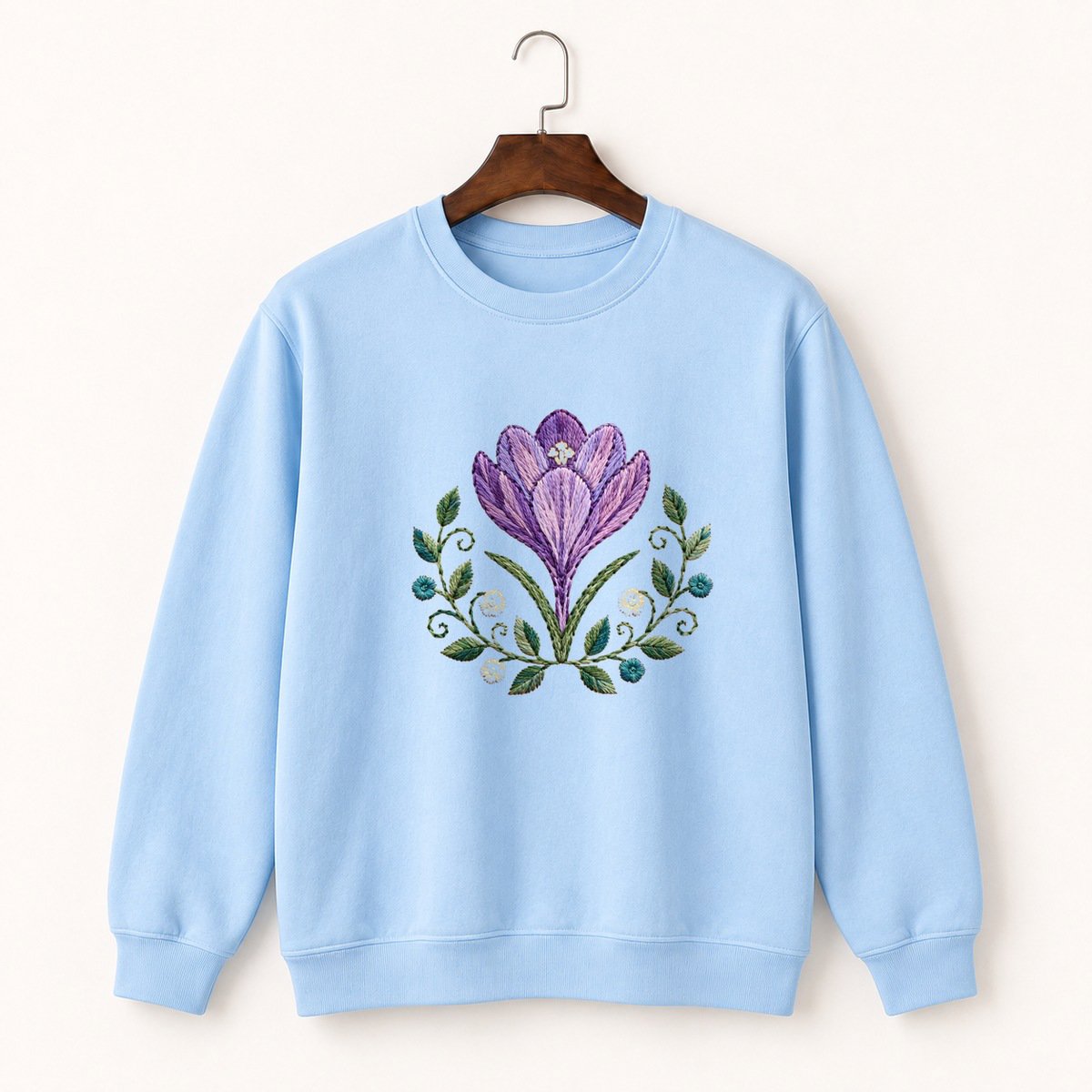 Crocus Flower Crewneck Sweatshirt 1