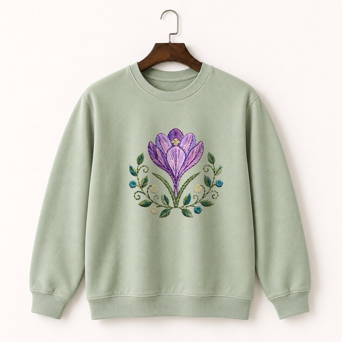 Crocus Flower Crewneck Sweatshirt 2