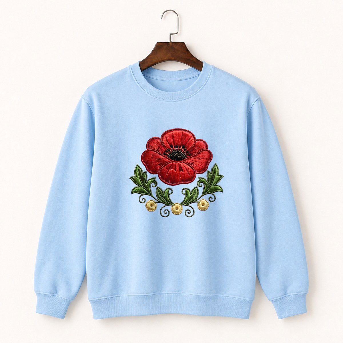 Poppy Flower Crewneck Sweatshirt 1