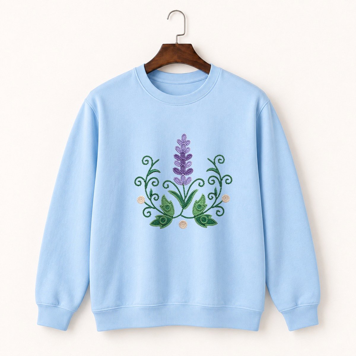 Lavender Flower Crewneck Sweatshirt 1