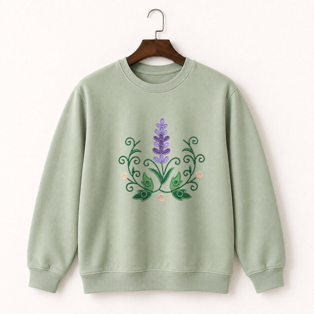 Lavender Flower Crewneck Sweatshirt 2