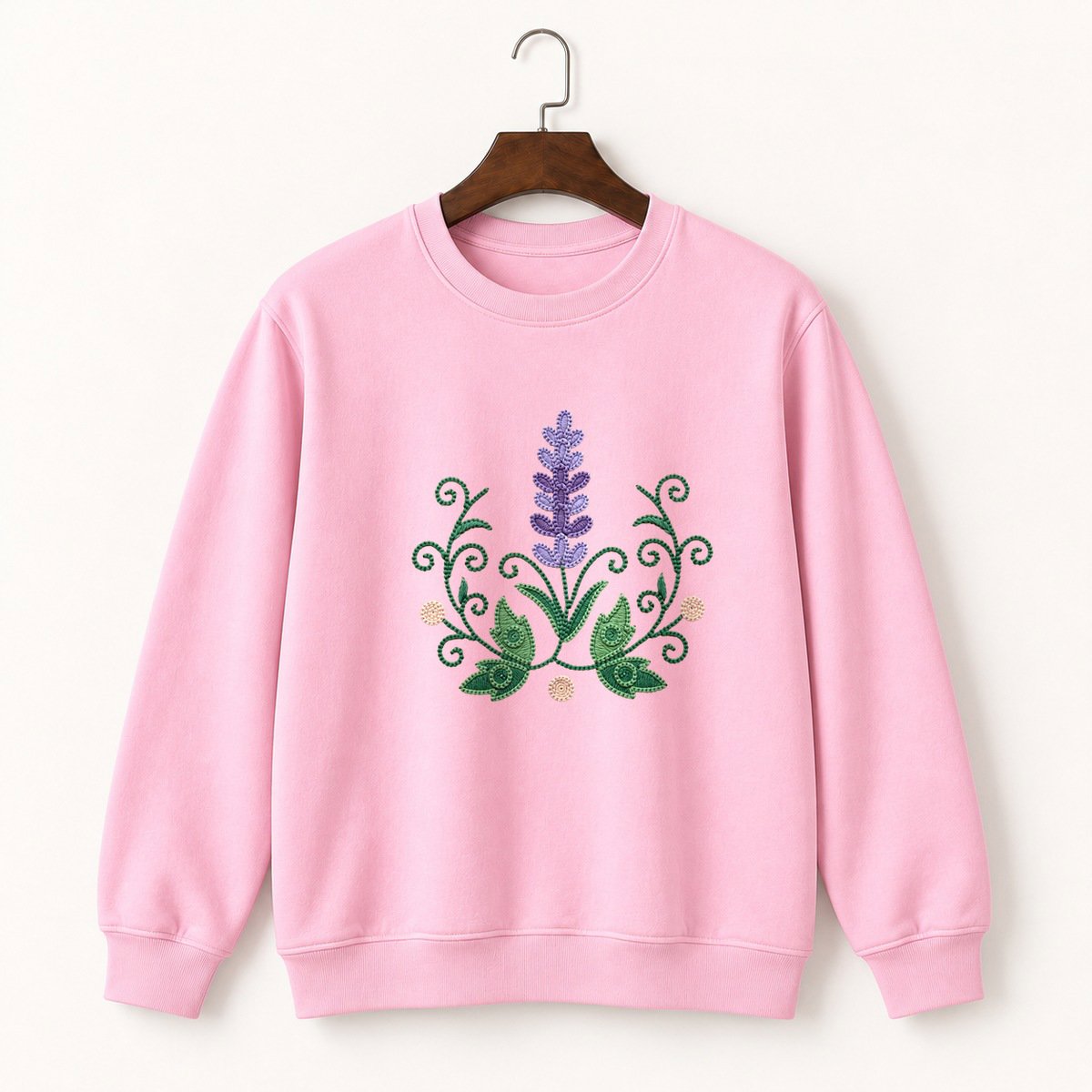 Lavender Flower Crewneck Sweatshirt 4