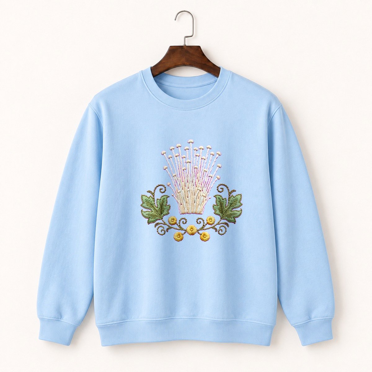Enoki Mushroom Crewneck Sweatshirt 1