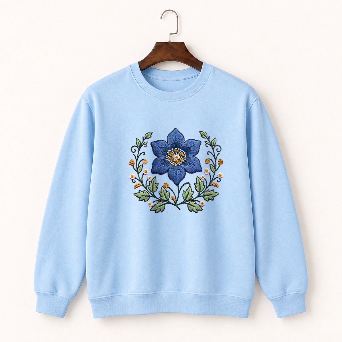 Gentian Flower Crewneck Sweatshirt 1
