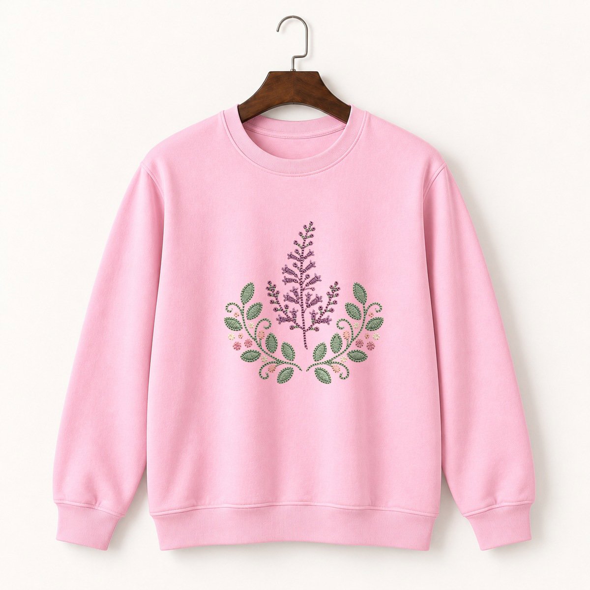 Heather Flower Crewneck Sweatshirt 4