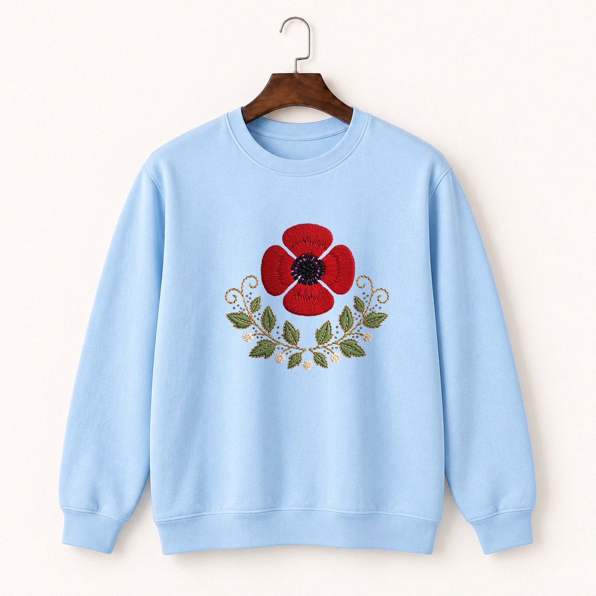 Poppy Flower Crewneck Sweatshirt 1