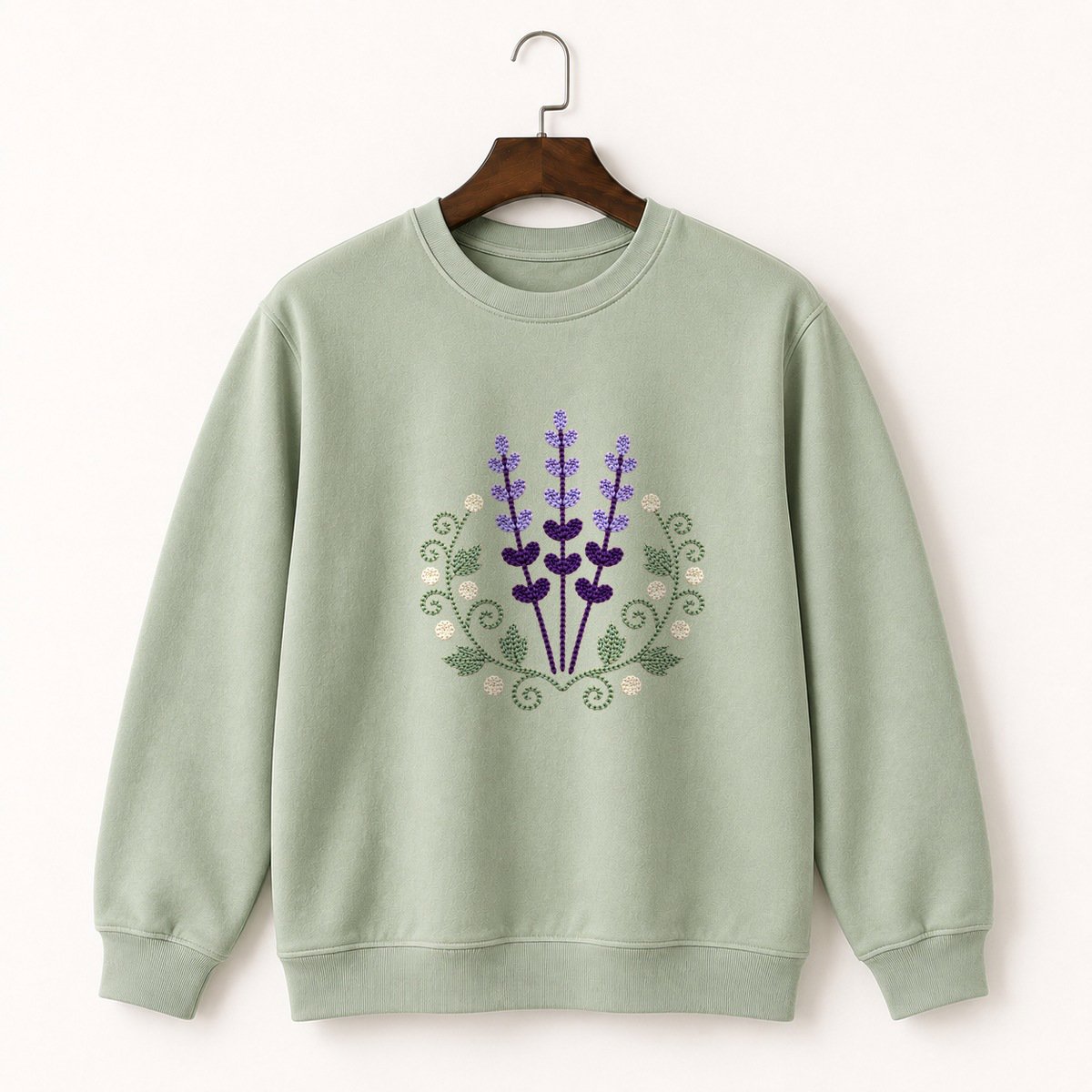 Lavender Flower Crewneck Sweatshirt 2
