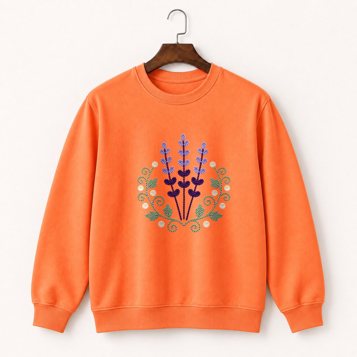 Lavender Flower Crewneck Sweatshirt 3