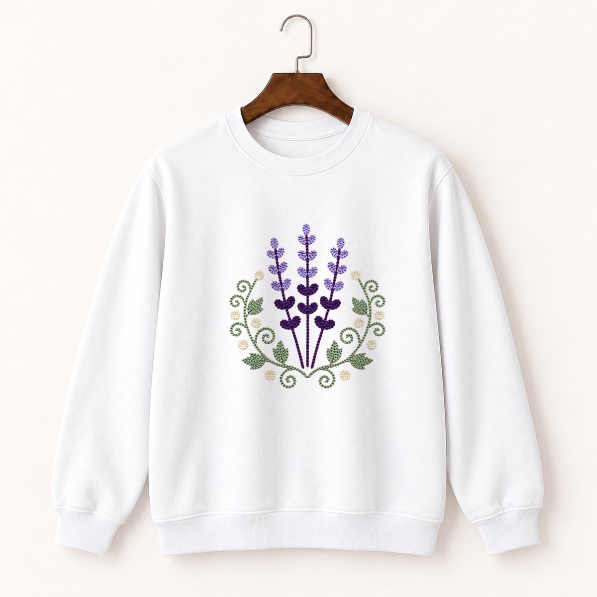 Lavender Flower Crewneck Sweatshirt 5
